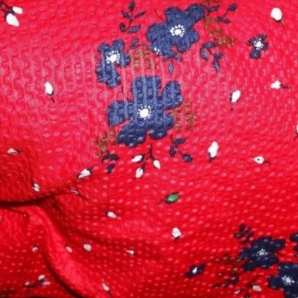 Eva Franco Red Blue Floral Halter Neck Dress - Picture 2 of 8